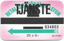 Sweden - SJ (Train Card) - Panasonic Tjänste, 06.1990, 20x5Kr, Used - Schweden