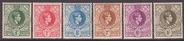 1938. SWAZILAND. Georg VI ½, 1, 1½, 2, 6 D + 1 Sh. Perf. 13½ X 13 Never Hinged. (MICHEL 34A+) - JF136073 - Swasiland (...-1967)