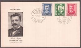 1954. Hannes Hafstein. FDC REYKJAVIK 1. VI. 54.  (Michel 293-295) - JF136089 - Lettres & Documents