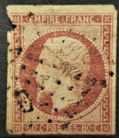 FRANCE 1854 - Canceled - YT 17Ac - Carmin Foncé/paille - 80c - 1853-1860 Napoléon III