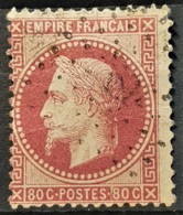 FRANCE 1867 - Canceled - YT 32 - 80c - 1863-1870 Napoléon III Con Laureles