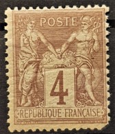 FRANCE 1877 - MNH - YT 88 - 4c - 1 Tooth Missing On Lower Rigth Corner! - 1876-1898 Sage (Tipo II)