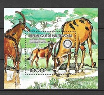 Upper Volta 1984 MiNr. Block 87 A Obervolta Fauna Roan Antelope Rotary International   WWF S\SH MNH**  10,00 € - Opper-Volta (1958-1984)