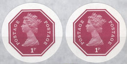 GREAT BRITAIN 1974 E2 Machin Octagon 1p Ser.III IMPERF.PAIR [PRINT:1000] - Ongetand