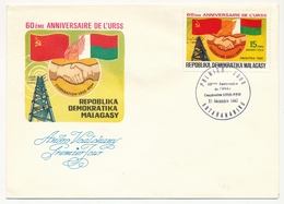 MADAGASCAR - 3 Enveloppes FDC - 3 Valeurs "60eme Anniversaire De L'URSS - Coopération URSS" Antananarivo 21/12/1982 - Madagaskar (1960-...)