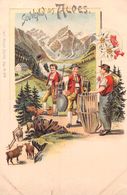 Souvenir Des Alpes - Appenzell - Tracht - Litho - Edelweiss - Kuhe - Appenzell