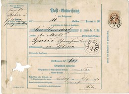 1874, " Laibach " Postanweisung Per Telegramm " R !  , A3433 - Cartas