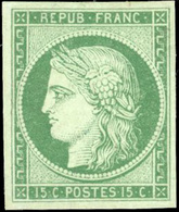 (*) 15c. Vert. Fraicheur Postale. TB. - 1849-1850 Cérès