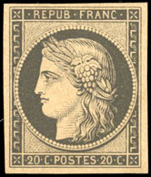 ** 20c. Noir. Réimpression 1862. SUP. - 1849-1850 Ceres