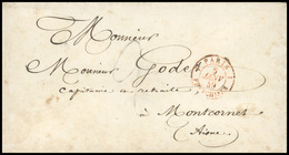 O Lettre Manuscrite Frappée De La Taxe ''2'' Pour 2 Décimes Et Du CàD Rouge Paris 1 Franchises Du 6 Janvier 1849 à Desti - 1849-1850 Cérès