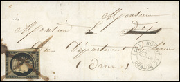 O 20c. Noir Obl. Plume S/lettre Frappée Du CàD De NOGENT LE ROTROU Du 8 Janvier 1849. TB. - 1849-1850 Cérès