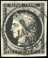 O 20c. Noir S/blanc Obl. CàD Type 15 D'ABBEVILLE Du 9 Janvier 1849. SUP. - 1849-1850 Ceres