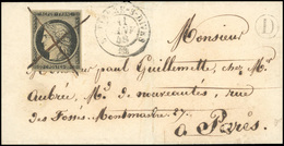 O 20c. Noir Obl. Plume S/lettre Frappée Du CàD De ST-PIERRE S/DIVES Du 11 Janvier 1849 Et Du Cachet De Facteur Rural ''D - 1849-1850 Ceres