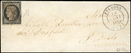 O 20c. Obl. Plume S/lettre Frappée Du CàD Type 13 D'ETAMPES Du 12 Janvier 1849 à Destination De ST-MALO. TB. - 1849-1850 Cérès