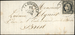 O 20c. Obl. CàD Type 13 De LA ROCHELLE Du 15 Janvier 1849 S/lettre Avec Répétition Du CàD à Destination De BREST. 3 Lett - 1849-1850 Ceres