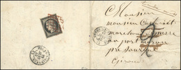 O 20c. Obl. Grille Rouge Au Verso D'une Lettre Frappée Du CàD Type 15 De CENON LA BASTIDE Du 19 Janvier 1849. Taxée Par  - 1849-1850 Ceres