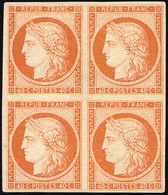 * 40c. Orange. Gomme Blanche. Bloc De 4. Fraîcheur Postale. Ex Collection LOEUILLET. SUP. - 1849-1850 Ceres