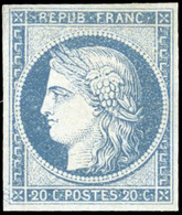 * 20c. Bleu Clair S/azuré, Dit Astruc. Non émis. SUP. - 1849-1850 Cérès