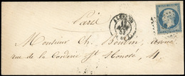 O 25c. Bleu Obl. PC 45 S/lettre Frappée Du CàD D'ALENCON Du 12 Août 1853 à Destination De PARIS. Arrivée Le 13 Août. B. - 1852 Luigi-Napoleone