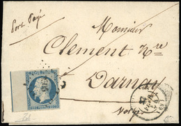 O 25c. Bleu Avec Ligne D'encadrement S/BdeF Gauche. Obl. Losange PC 3506 S/lettre Frappée Du CàD De VAUVILLIERS Du 27 Fé - 1852 Louis-Napoleon