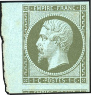 ** 1c. Olive. Pli De Gomme. BdeF. Amorce D'un Voisin. B. - 1853-1860 Napoleone III