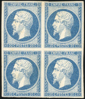 * 20c. Bleu. Type I. Bloc De 4. TB. - 1853-1860 Napoleon III