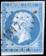 O 20c. Bleu Sur Lilas. Type I. SUP. - 1853-1860 Napoleon III