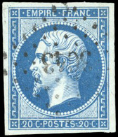 O 20c. Bleu Foncé Sur Vert. Grandes Marges. SUP. - 1853-1860 Napoléon III.