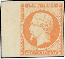 ** 40c. Orange. BdeF. Trace De Charnière Insignifiante. Fraîcheur Postale. SUP. - 1853-1860 Napoléon III.