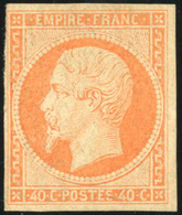 * 40c. Orange. 1 Marge Courte Mais Timbre Non Touché. B. - 1853-1860 Napoleon III