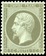 * 1c. Olive. Centrage Parfait. Fraîcheur Postale. TB. - 1862 Napoléon III