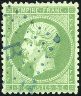 O 5c. Vert. Obl. ''R'' En Bleu. TB. - 1862 Napoleon III