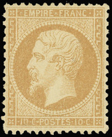 * 10c. Bistre. Centrage Parfait. Fraîcheur Postale. SUP. - 1862 Napoleon III