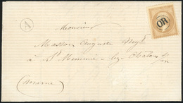 O 10c. Bistre Obl. Cachet Rond Encadré ''OR'' S/lettre Portant également Le Cachet Rond Du Bureau Rural ''A'' (ST-JEAN S - 1862 Napoléon III.