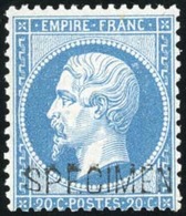 * 20c. Bleu. Surcharge ''SPECIMEN''. SUP. - 1862 Napoleon III