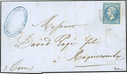 O 20c. Bleu Obl. Cachet Rectangle ''APRES LE DEPART'' S/ Lettre Manuscrite De PARIS Du 28 Avril 1864 à Destination De RO - 1862 Napoléon III.