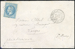 O 20c. Bleu Obl. LOSANGE ''CLZ'' S/lettre Frappée Du CàD De CAMP-DE-LANNEMEZAN Du 31 Août 1868 à Destination De LANGRES. - 1863-1870 Napoleon III Gelauwerd