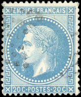 O 20c. Bleu. Variété ''à La Corne''. SUP. - 1863-1870 Napoléon III. Laure