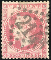 O 80c. Rose. Variété. Très Grande Corne Au Dessus Du Nez. Obl. TB. - 1863-1870 Napoleon III Gelauwerd