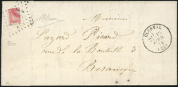 O 1/4 Du 80c. Rose Obl. S/lettre Frappée Du CàD De CLERVAL Du 13 Avril 1871 à Destination De BESANCON. Cette Lettre Prov - 1863-1870 Napoleon III Gelauwerd