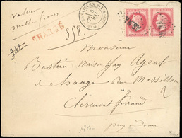 O 80c. Rose. Paire. Obl. ''A.S.N.A.'' Sur Lettre Chargé Frappée Du CàD De VERSAILLES - ASSEMBLEE NATIONALE Du 8 MAI 1871 - 1863-1870 Napoléon III. Laure