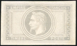 (*) Essai Du 5F. Laurés Gris Sur Papier De Chine. Sans Valeur. SUP. R. - 1863-1870 Napoléon III. Laure