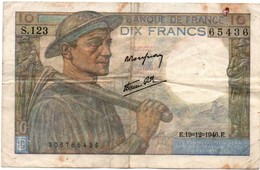 10 Francs 1946 - Mineur - !! Plié Usagé - 10 F 1941-1949 ''Mineur''