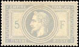 * 5F. Violet-gris. ''5'' Et ''F'' En Bleu. SUP. - 1863-1870 Napoléon III. Laure