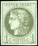 ** 1c. Olive. Report 1. SUP. - 1870 Ausgabe Bordeaux