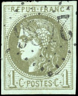 O 1c. Olive. Report 2. SUP. - 1870 Uitgave Van Bordeaux