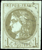 O 1c. Olive Foncé. Report 2. SUP. - 1870 Ausgabe Bordeaux
