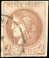 O 2c. Brun-rouge. Report 2. SUP. - 1870 Ausgabe Bordeaux