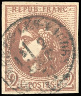 O 2c. Chocolat Foncé. Report 2. Obl. TB. RR. - 1870 Uitgave Van Bordeaux