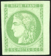 * 5c. Vert. R1. Petit Bord De Feuille. SUP. - 1870 Uitgave Van Bordeaux